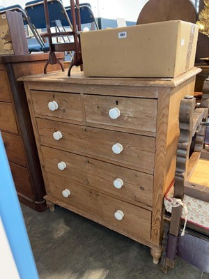 Lot 1346 - Early 20th Century pine chest of 2 over 3 drawers