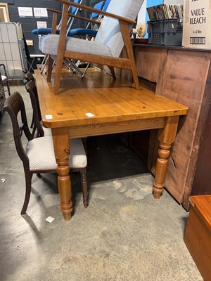 Lot 1351 - Long pine refectory type dining table on...