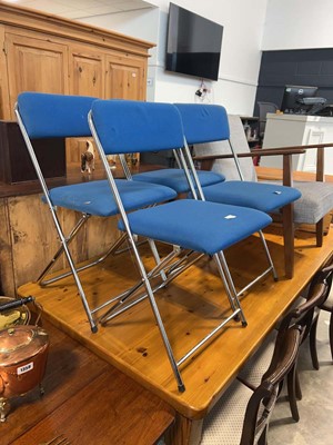 Lot 1353 - Set of 4 Eyrel Brevete folding chrome frame...