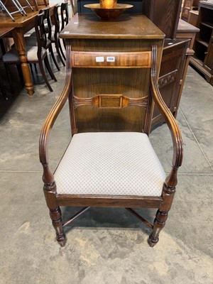 Lot 1354 - Set of 5 (1 + 4) mahogany framed grey...
