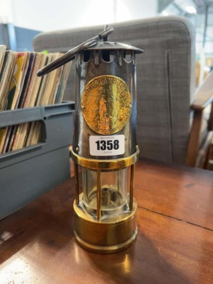 Lot 1358 - Brass miner's lantern