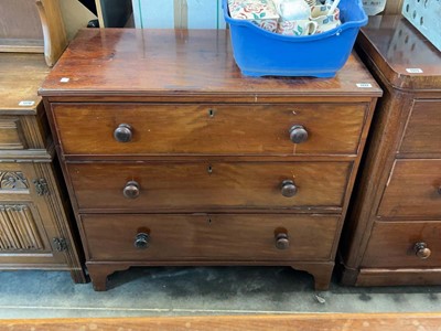 Lot 1372 - Victorian mahogany chest of 3 drawers