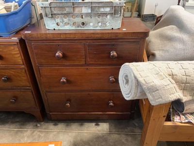 Lot 1373 - Edwardian chest of 2 over 2 drawers