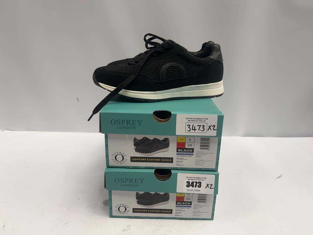 Lot 2x pairs Osprey London Medellin trainers black...