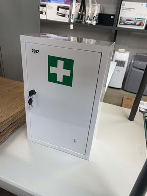 Lot 2082 - Wall mounted First Aid box with key