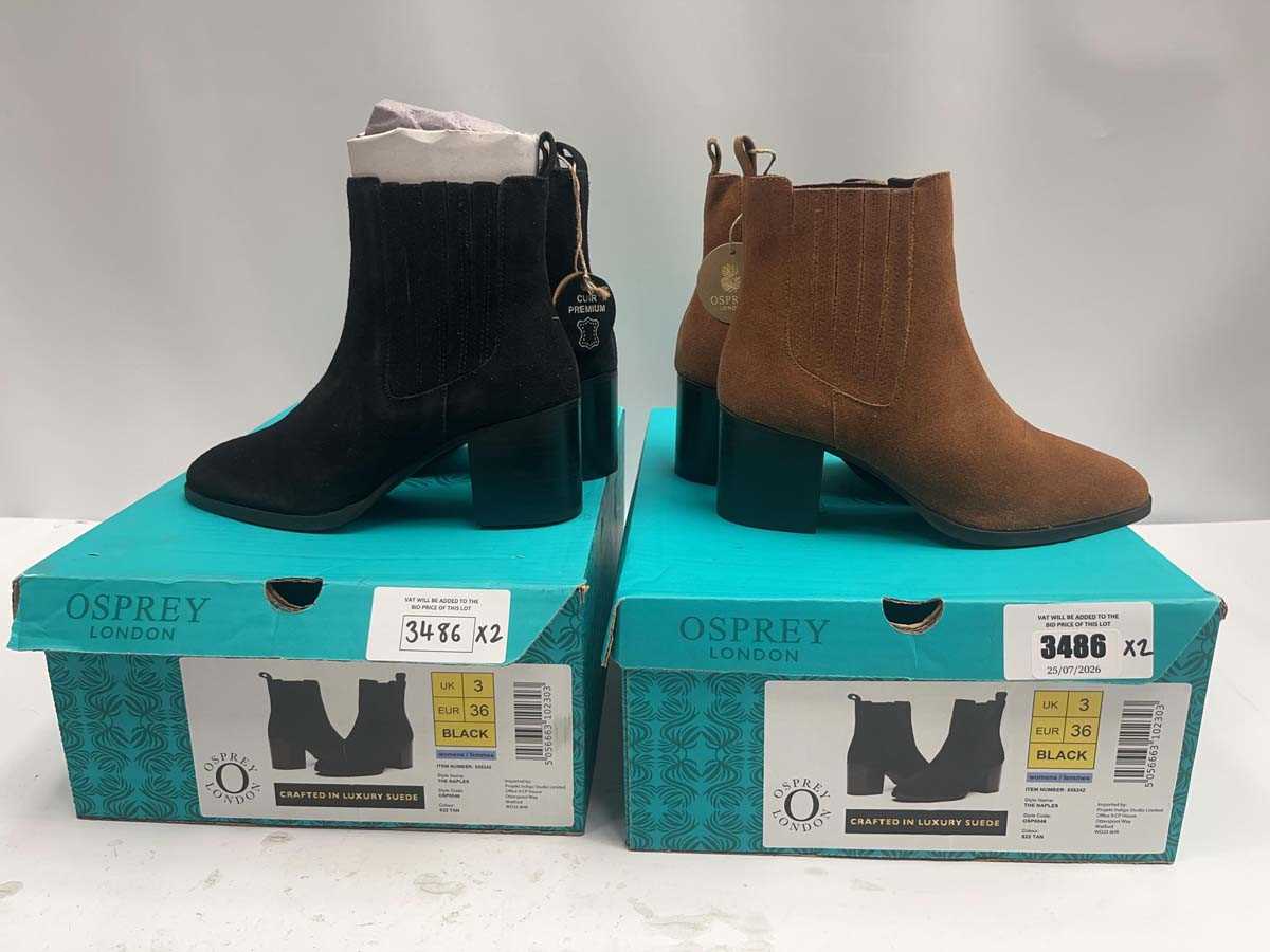 Lot 2x pairs ladies Osprey London Anna boots UK3...