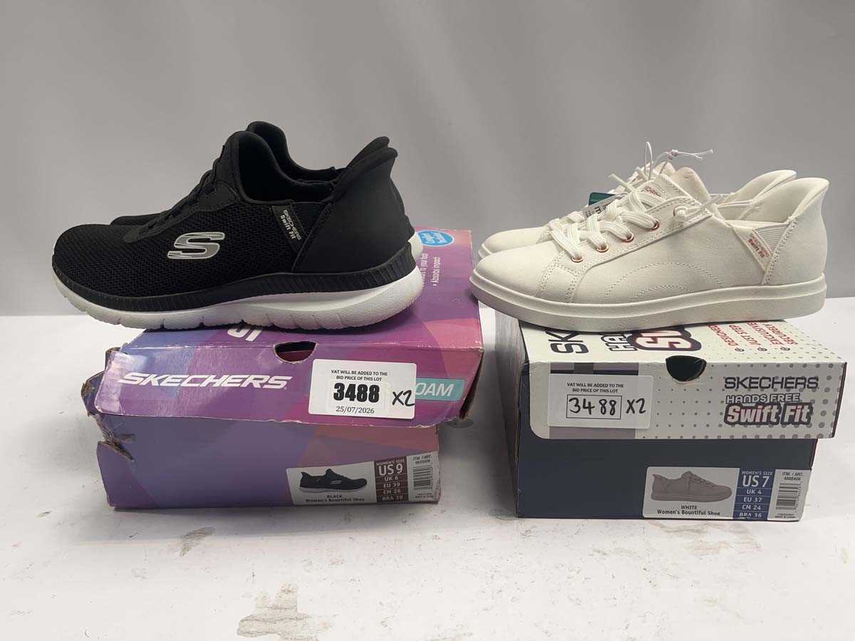 Lot 2x pairs ladies Skechers hands free slip on...