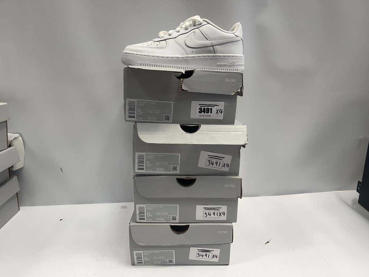 Lot 4x pairs children's Nike Air Force 1 UK4.5 White