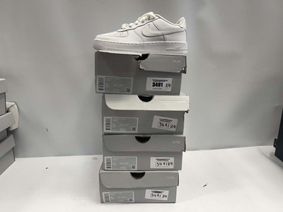 Lot 4x pairs children's Nike Air Force 1 UK4.5 White