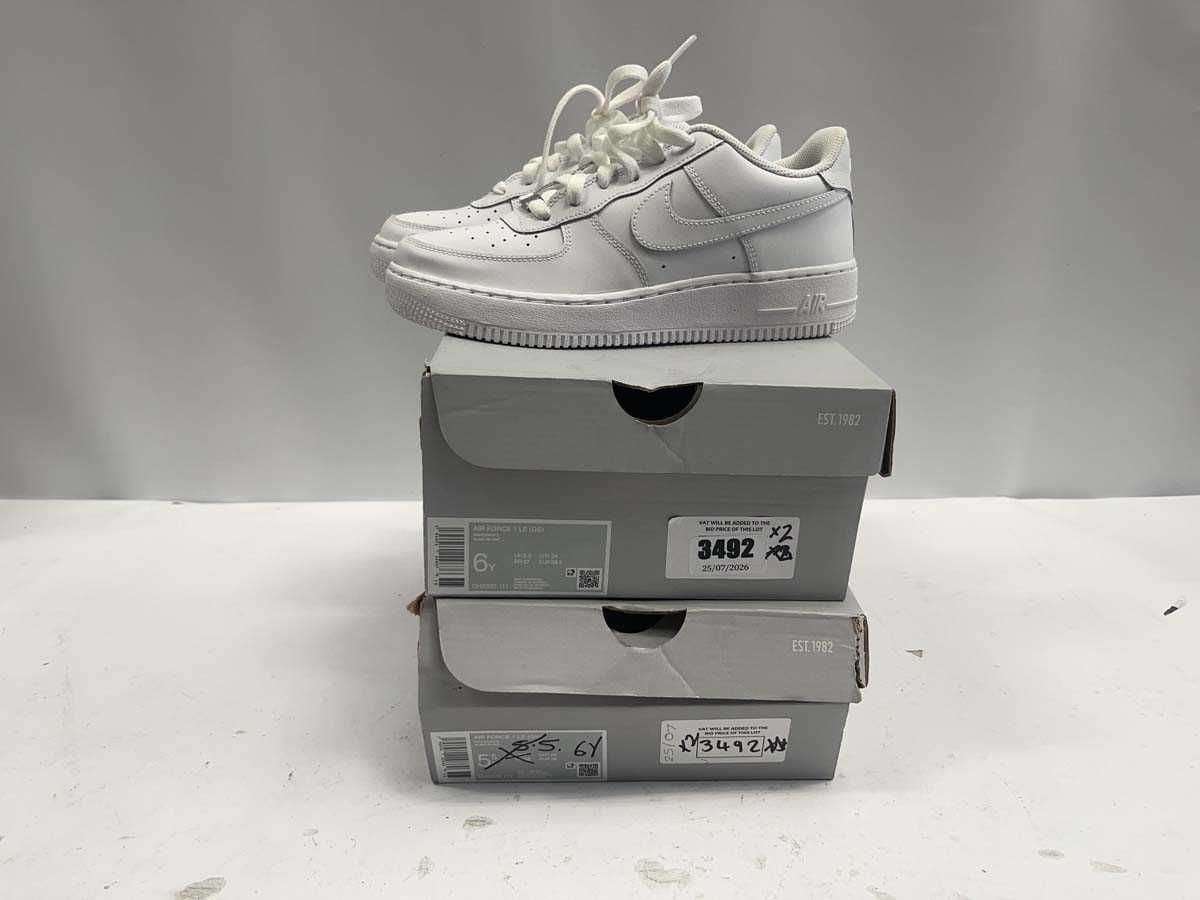 Lot 2x pairs children's Nike Air Force 1 UK5.5 White