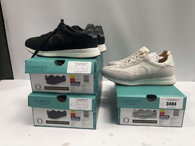 Lot 3x pairs Osprey London Medellin trainers...