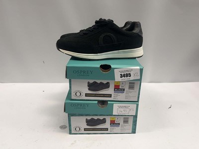 Lot 2x pairs Osprey London Medellin trainers black