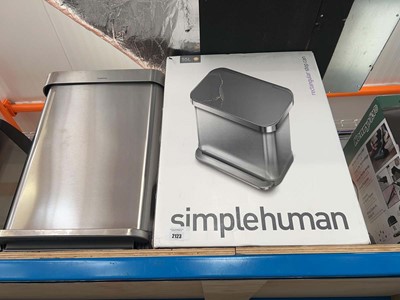Lot 2123 - 2 Simple Human 55 Litre stainless steel pedal...