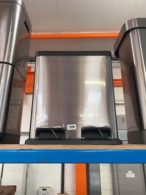 Lot 2125 - Stainless steel two section pedal bin