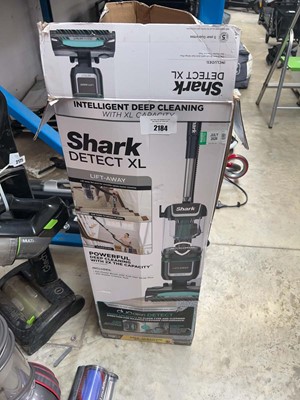 Lot 2184 - Boxed Shark Detect XL upright corded vacuum...