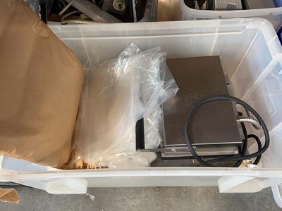 Lot 1738 - Box containing an electric waffle maker,...
