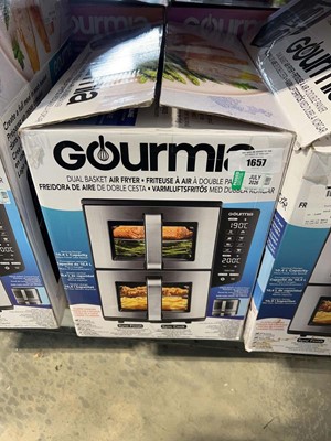 Lot 1657 - Gourmia dual basket air fryer, boxed