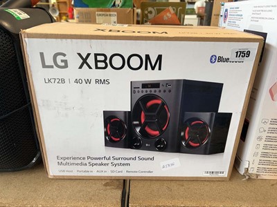 Lot 1759 - LG X Boom LK72B Multi Media speaker system, boxed