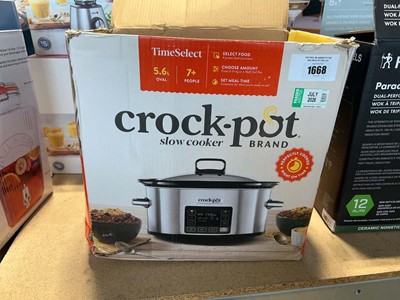 Lot 1668 - Crockpot Time Select digital slower cooker, boxed