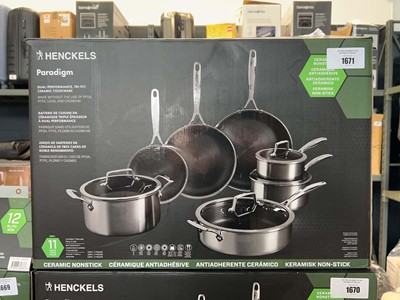 Lot 1671 - Henckels Paradigm 11 piece cookware set, boxed
