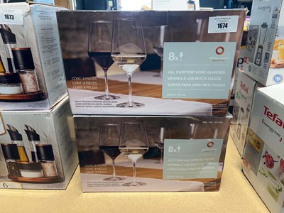 Lot 1674 - 2 Stolzle Lausitz all purpose wine glasses...