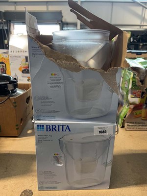 Lot 1680 - 2 Britta water filter jugs, boxed