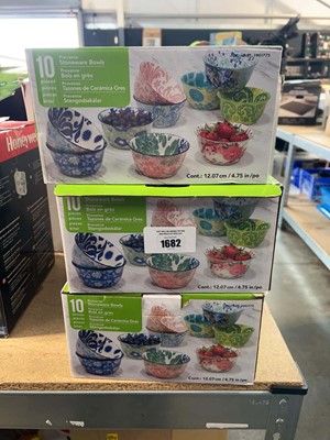 Lot 1682 - 6 boxes of Provenc stoneware 10 piece bowls