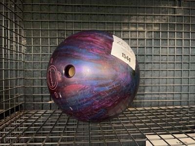 Lot 1544 - Ebonite Maxim bowling ball in purple, engraved...