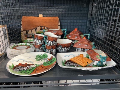 Lot 1550 - Collection of English pottery depicting houses...
