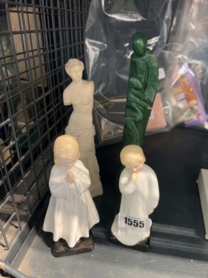 Lot 1555 - 2 Royal Doulton praying children figures,...