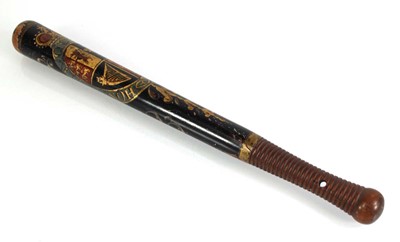 Lot 109 - A 19th century turned polychrome police...
