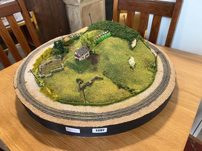 Lot 1397 - 2 model train dioramas, one circular and one...