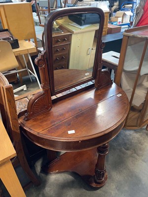 Lot 1398 - Victorian mahogany semi circular dressing...