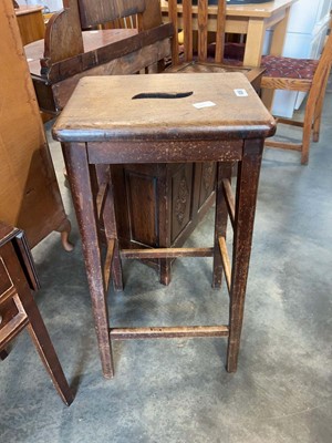 Lot 1406 - Dark oak stool