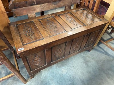 Lot 1407 - Dark oak blanket box