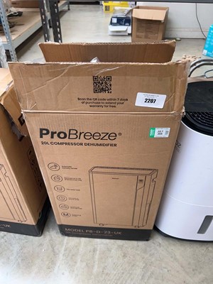 Lot 2207 - Boxed pro breeze 20L electric dehumidifier