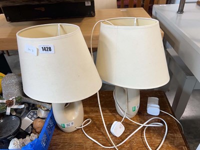 Lot 1428 - Crate of collectibles and 2 table lanterns