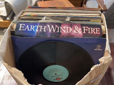 Lot 1453 - Box of records including Earth, Wind & Fire etc.