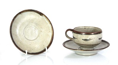 Lot A Lowerdown Pottery cup and saucer decorated...