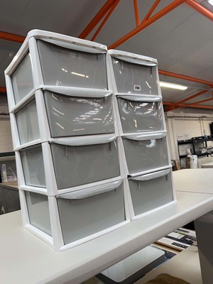 Lot 2100 - Pair of plastic 4-drawer storage organisers
