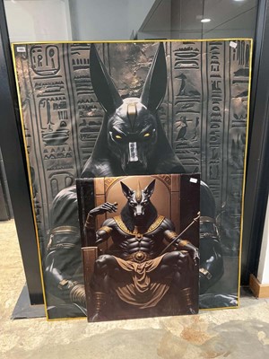 Lot 1485 - 2 large canvas artworks depicting the Egptian...