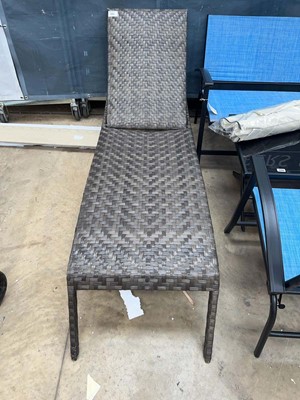 Lot 2345 - Grey rattan reclining sun lounger