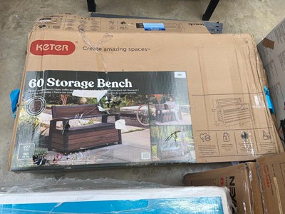 Lot 2351 - Boxed Keter 227L outdoor garden storage bench