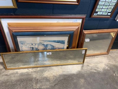 Lot 1827 - Group of mirrors and large framed pictures