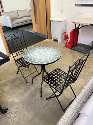 Lot 2355 - Black metal 3 piece garden bistro set...
