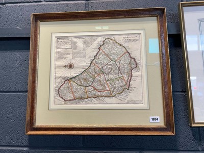 Lot 1834 - 2 various framed and glazed maps of Barbados