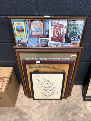 Lot 1836 - 4 various framed poster and cigarette card...