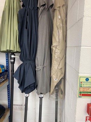 Lot 2362 - Large grey cloth wind up garden parasol