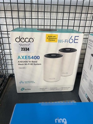 Lot 2334 - Boxed Deco AXE5400 tri band mesh 2-piece micro...