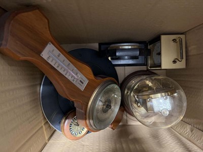 Lot 1841 - Box containing various clocks and barometers